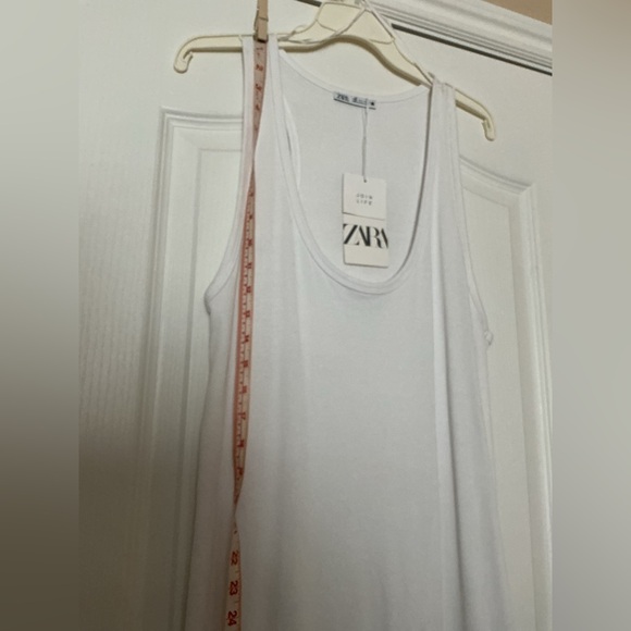 Zara white Ribbed Tback Tank Maxi Dress NWT - Picture 9 of 10